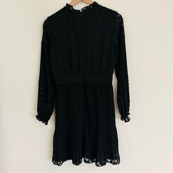 Whistles women's Black Lace Floral Long Sleeve Dress Size Small - Picture 2 of 7